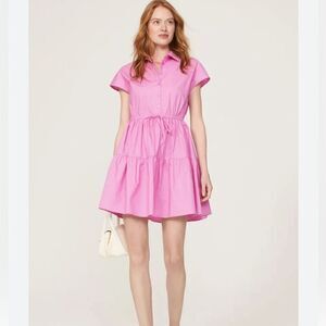 Slate & willow tie waist mini dress pink